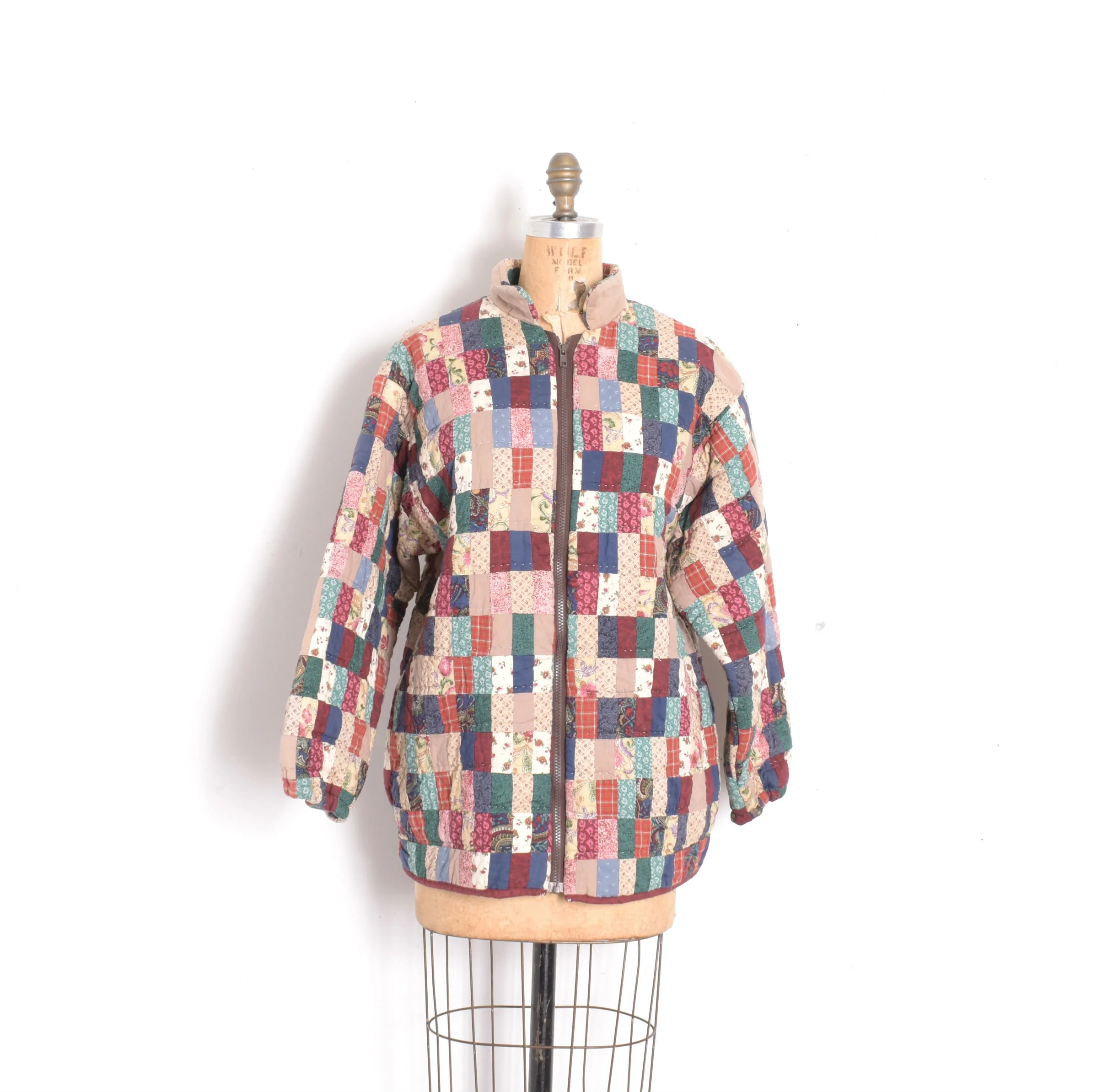 1980s Quilted Patchwork Jacket-S/M/L — La Poubelle Vintage
